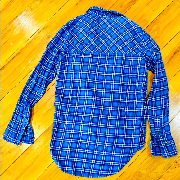 Abercrombie Fitch blue plaid flannel shirt button up long sleeve winter … - Picture 5 of 7
